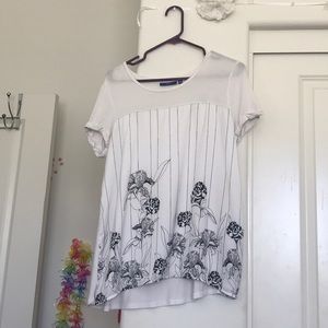 white floral top